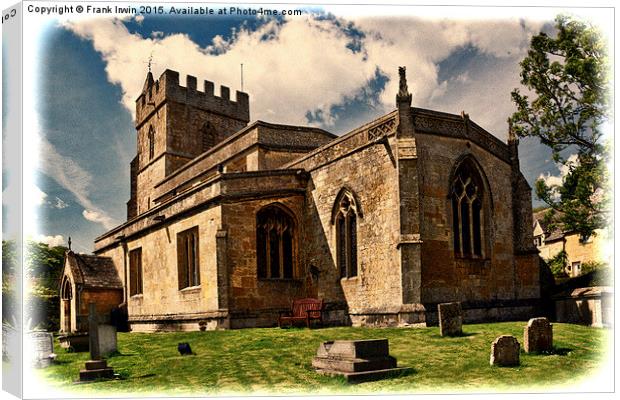  St Lawrence's church, Bourton-on-the- Hill, Cotsw Canvas Print by Frank Irwin