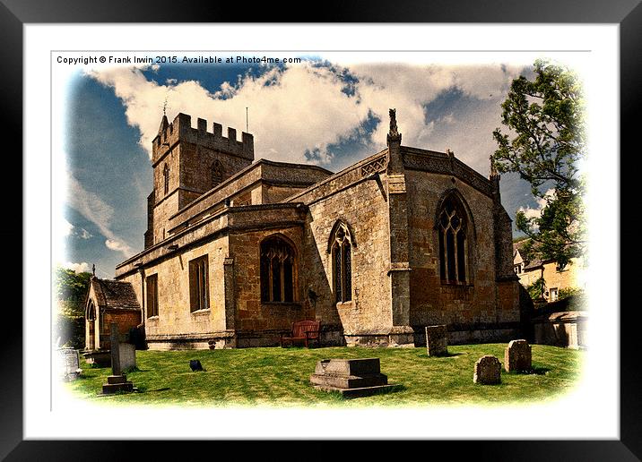  St Lawrence's church, Bourton-on-the- Hill, Cotsw Framed Mounted Print by Frank Irwin