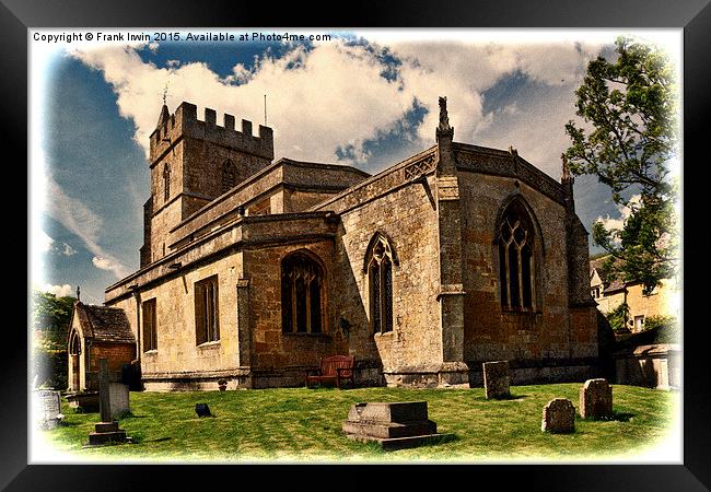  St Lawrence's church, Bourton-on-the- Hill, Cotsw Framed Print by Frank Irwin