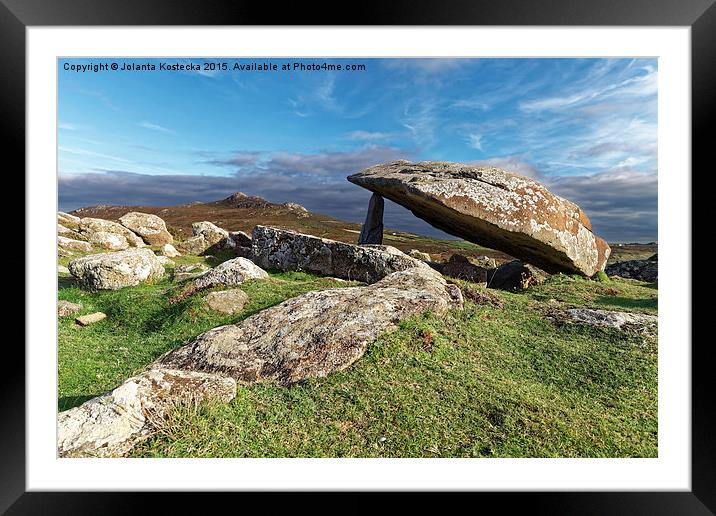   Coetan Arthur dolmen Framed Mounted Print by Jolanta Kostecka