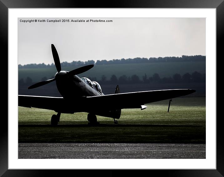 Twin-seat Spitfire - colour version Framed Mounted Print by Keith Campbell