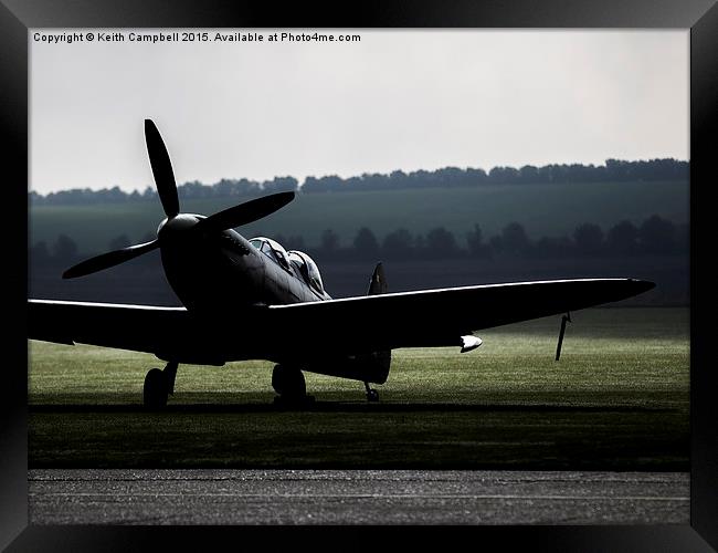  Twin-seat Spitfire - colour version Framed Print by Keith Campbell