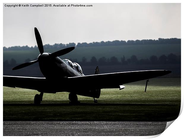  Twin-seat Spitfire - colour version Print by Keith Campbell