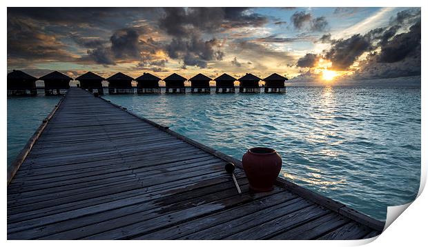 Sunset Maldives Print by Dave Wragg