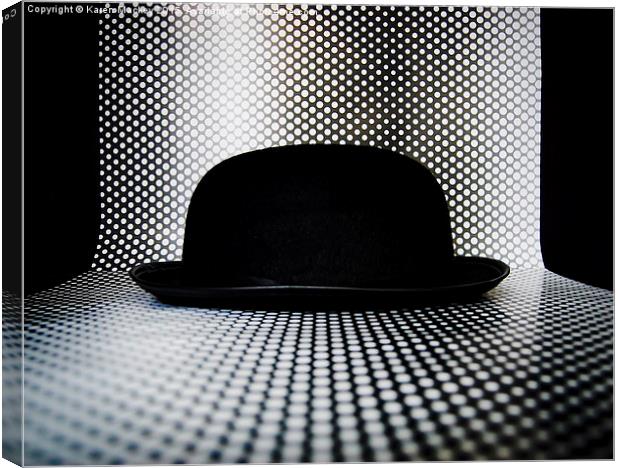  Bowler Hat With Dots Canvas Print by Karen Mackey