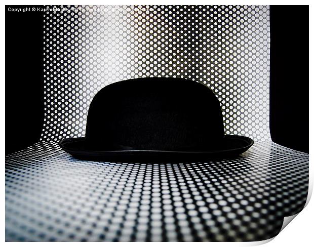  Bowler Hat With Dots Print by Karen Mackey