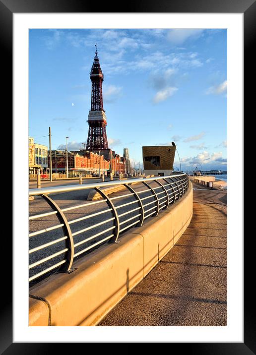 Golden Light On Blackpool Promenade Framed Mounted Print by Gary Kenyon