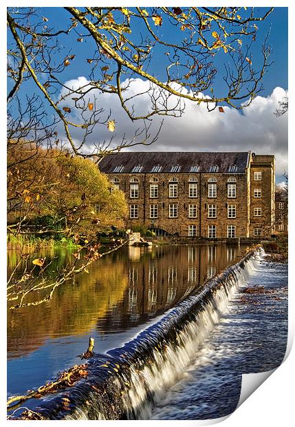 Bamford Weir and Mill  Print by Darren Galpin