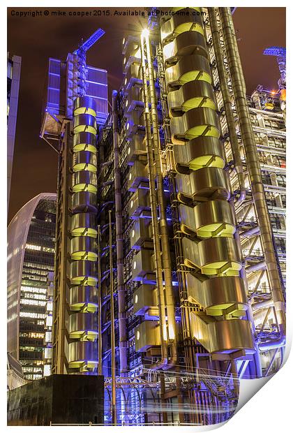  One Lime street London the Lloyds building Print by mike cooper
