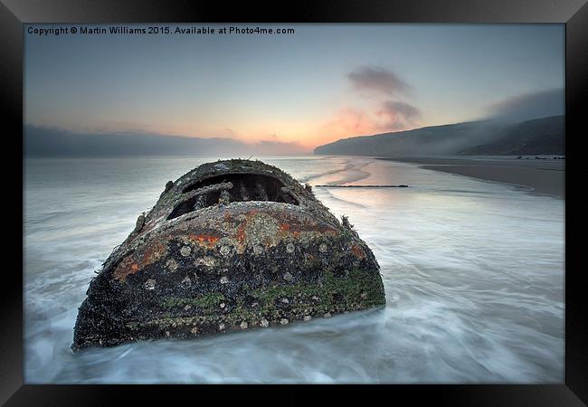 Wreck of Laura - Filey Bay - North Yorkshire Framed Print by Martin Williams
