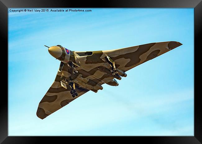 Vulcan XH558 Landing Gear Down Framed Print by Neil Vary