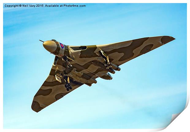 Vulcan XH558 Landing Gear Down Print by Neil Vary