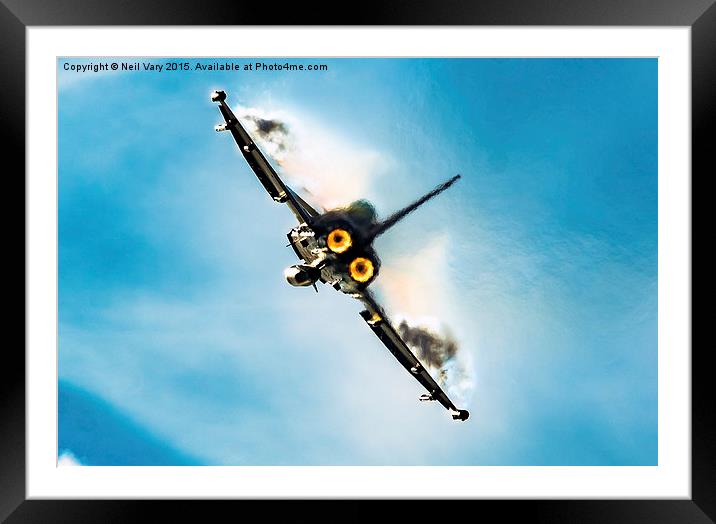 The Eurofighter Typhoon Afterburner Framed Mounted Print by Neil Vary