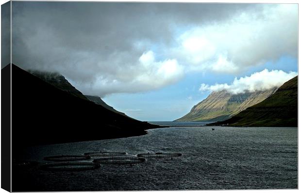 Leaving the Faroe Islands by sea  Canvas Print by Sue Bottomley