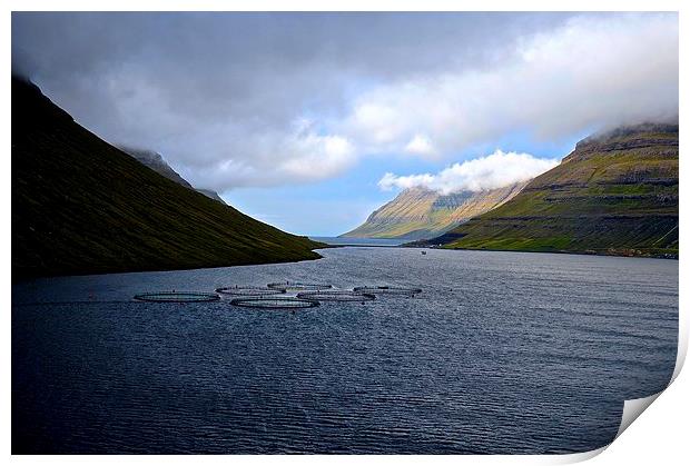 Leaving the Faroe Islands by sea  Print by Sue Bottomley