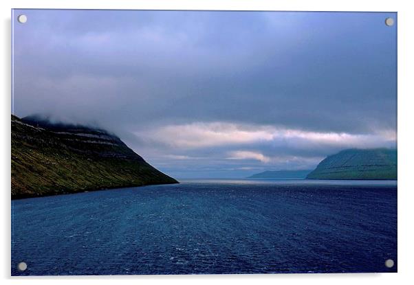Leaving the Faroe Islands by Sea  Acrylic by Sue Bottomley