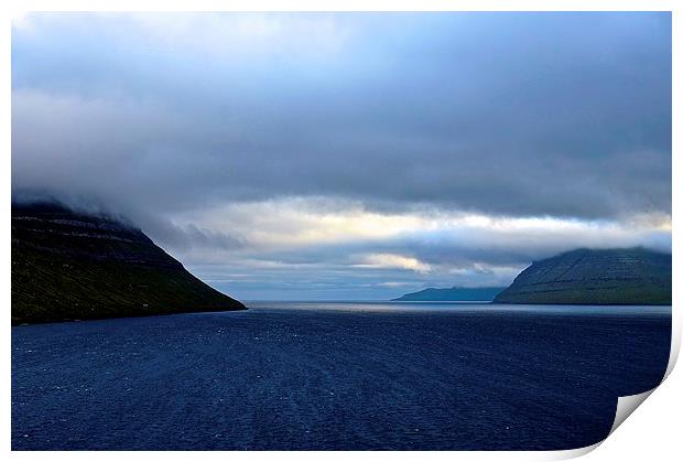 Leaving the Faroe Islands by Sea  Print by Sue Bottomley