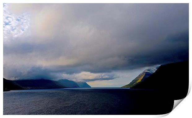 Leaving the Faroe Islands by Sea  Print by Sue Bottomley