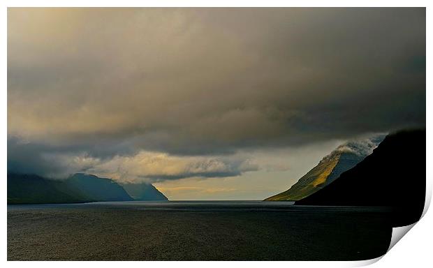  Leaving the Faroe Islands by Sea Print by Sue Bottomley