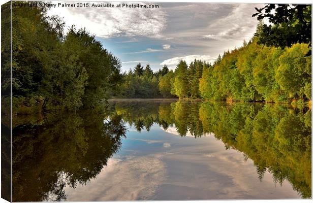  Reflections in Three Island Lake Canvas Print by Kerry Palmer