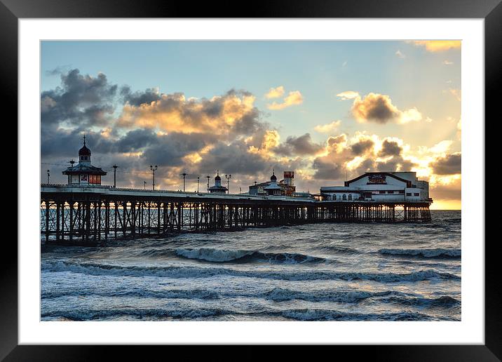 Sunset North Pier Blackpool  Framed Mounted Print by Gary Kenyon