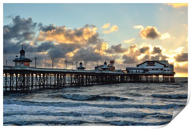 Sunset North Pier Blackpool  Print by Gary Kenyon