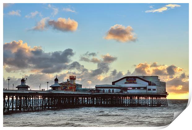 Sunset Sky Over North Pier Print by Gary Kenyon