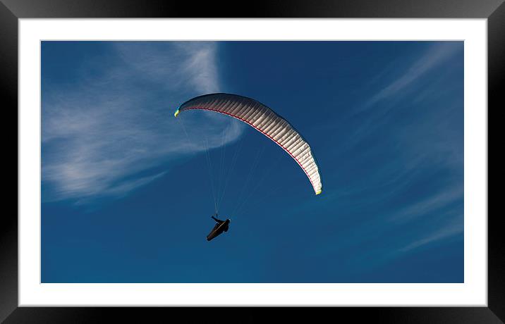  paraglider over Gower Framed Mounted Print by Leighton Collins
