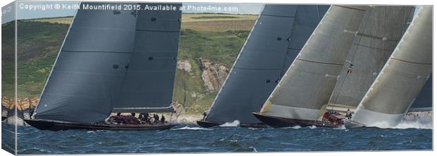  J Class Yachts Racing  Off Falmouth Canvas Print by Keith Mountifield