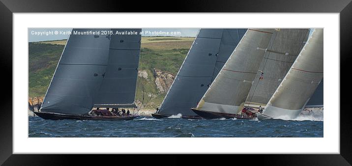  J Class Yachts Racing  Off Falmouth Framed Mounted Print by Keith Mountifield