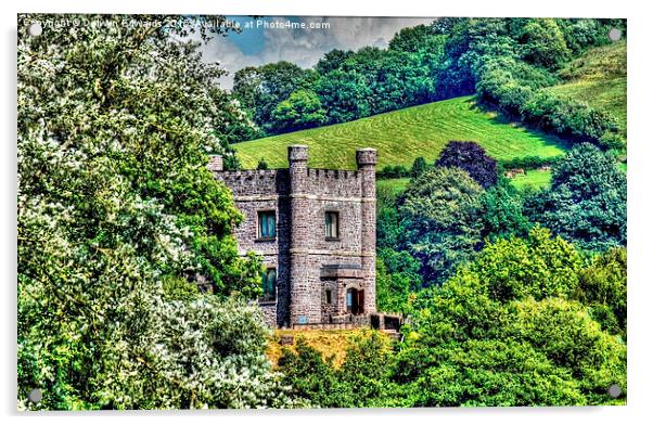  Abergavenny castle Acrylic by Delwyn Edwards