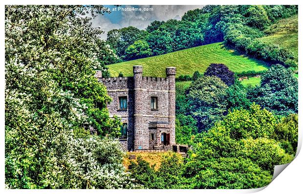  Abergavenny castle Print by Delwyn Edwards