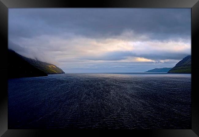  Leaving the Faroe Islands by Sea Framed Print by Sue Bottomley