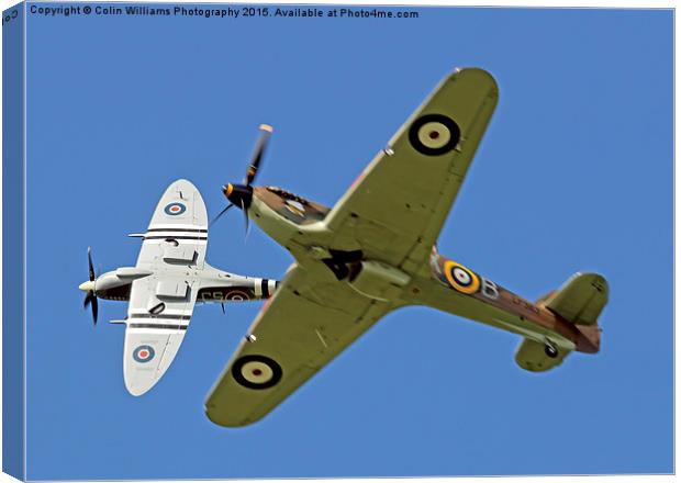   Hurricane And Spitfire 4 Canvas Print by Colin Williams Photography