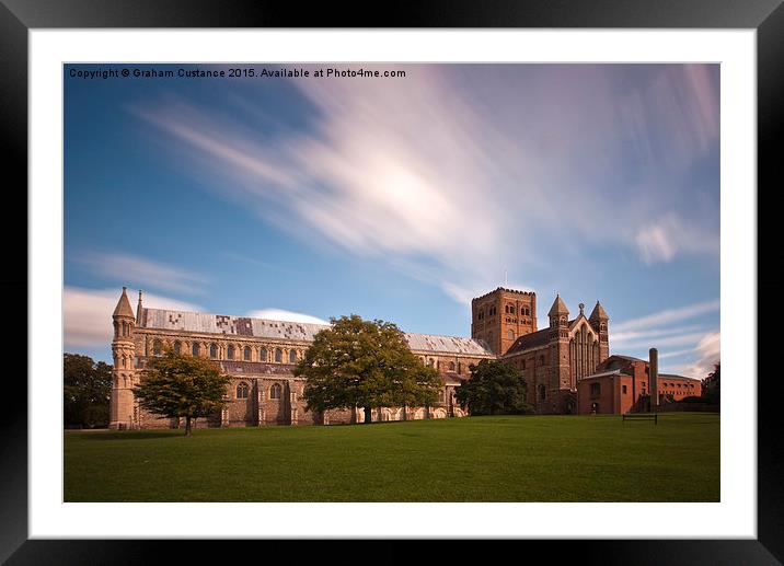 St Albans Cathedral Framed Mounted Print by Graham Custance