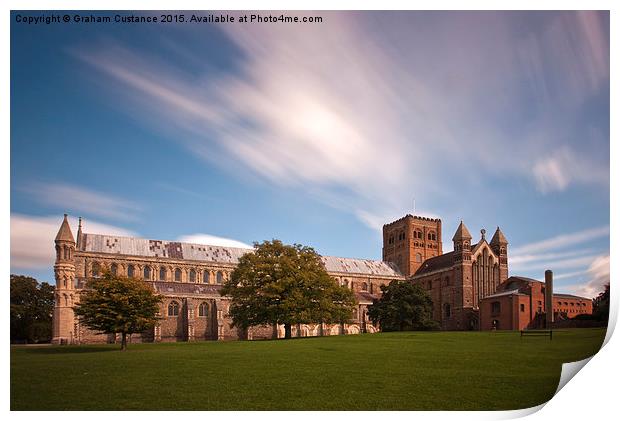 St Albans Cathedral Print by Graham Custance
