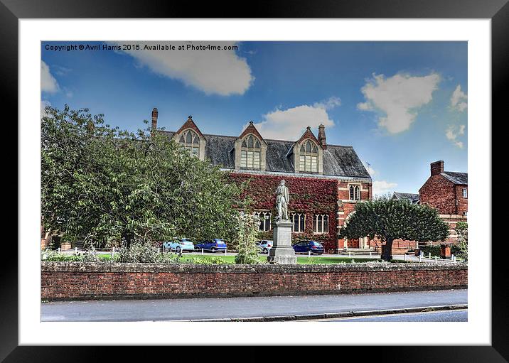 Library at Rugby school Framed Mounted Print by Avril Harris