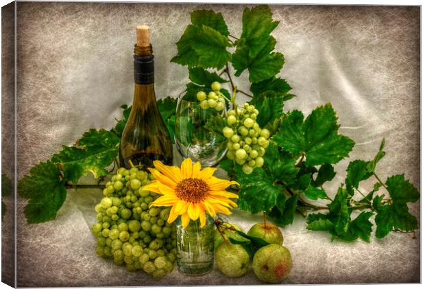  vino and flowers x Canvas Print by sue davies