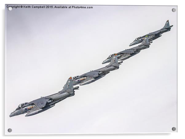  RAF Harriers lined up Acrylic by Keith Campbell