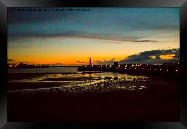  Margate Harbour at Sunset Framed Print by Ernie Jordan