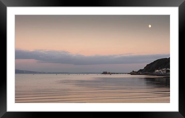 Swansea Bay by moonlight Framed Mounted Print by Leighton Collins