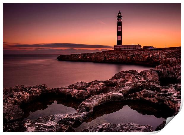 Lighthouse of Cap d'Artrutx, Menorca Print by David Schofield