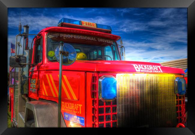  Backdraft Fire Truck Framed Print by David Pyatt