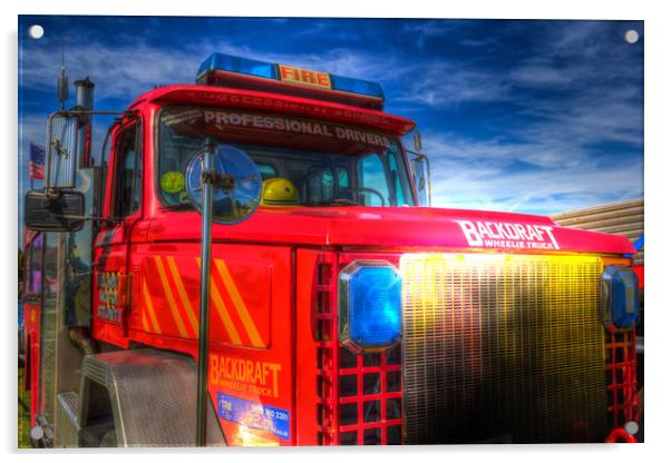  Backdraft Fire Truck Acrylic by David Pyatt