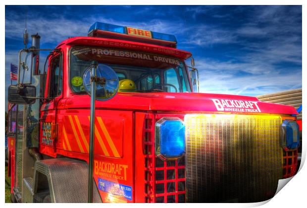  Backdraft Fire Truck Print by David Pyatt