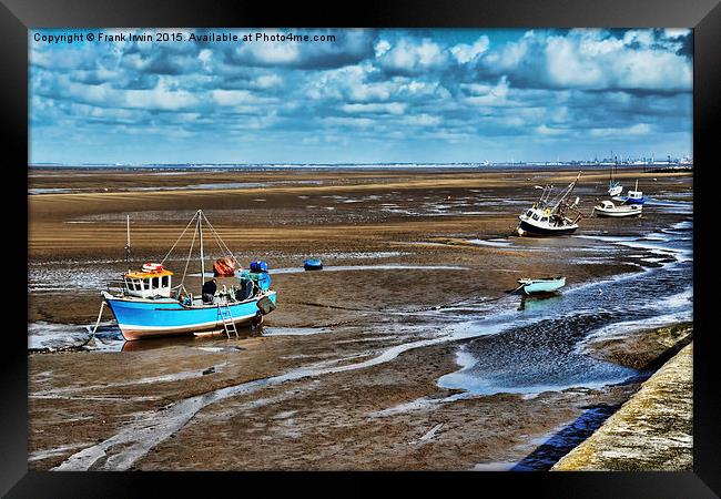  Boats at Hoylake waiting for the tide Framed Print by Frank Irwin
