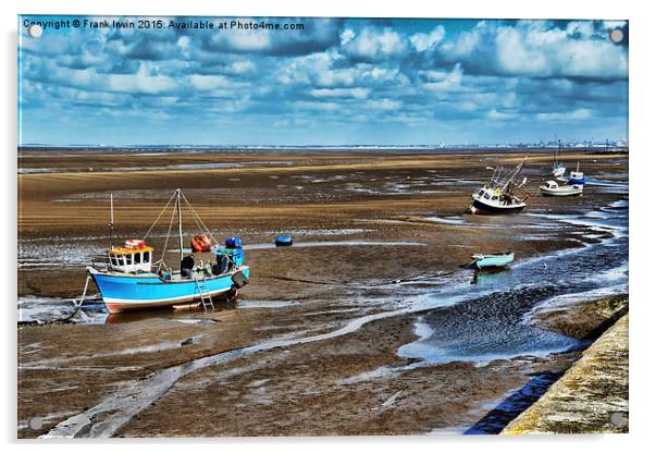  Boats at Hoylake waiting for the tide Acrylic by Frank Irwin