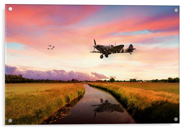 Spitfires Return Acrylic by J Biggadike