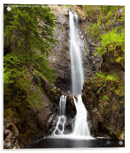 Plodda Falls, Glen Affric. Acrylic by Mark Rodgers