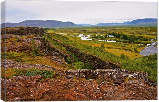  Iceland Tectonic Plates Canvas Print by Sue Bottomley
